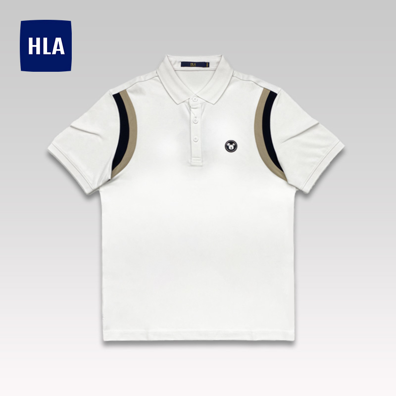 HLAxQee - Áo POLO nam ngắn tay cao cấp phối viền màu thêu logo gấu Qee pattern on chest colorline Polo Shirt