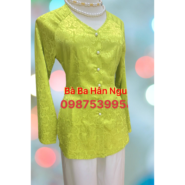 (Áo Lẻ) Áo Bà Ba Gấm Hoa