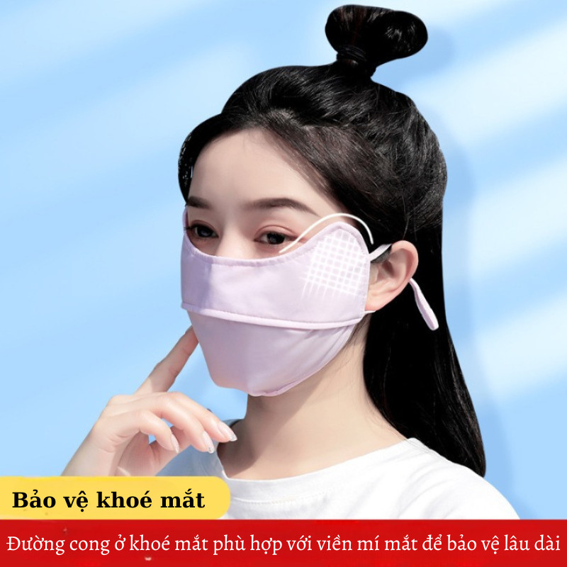 Khẩu trang chống nắng chống tia UV chất lụa băng mềm mịn mát thông thoáng GEPO