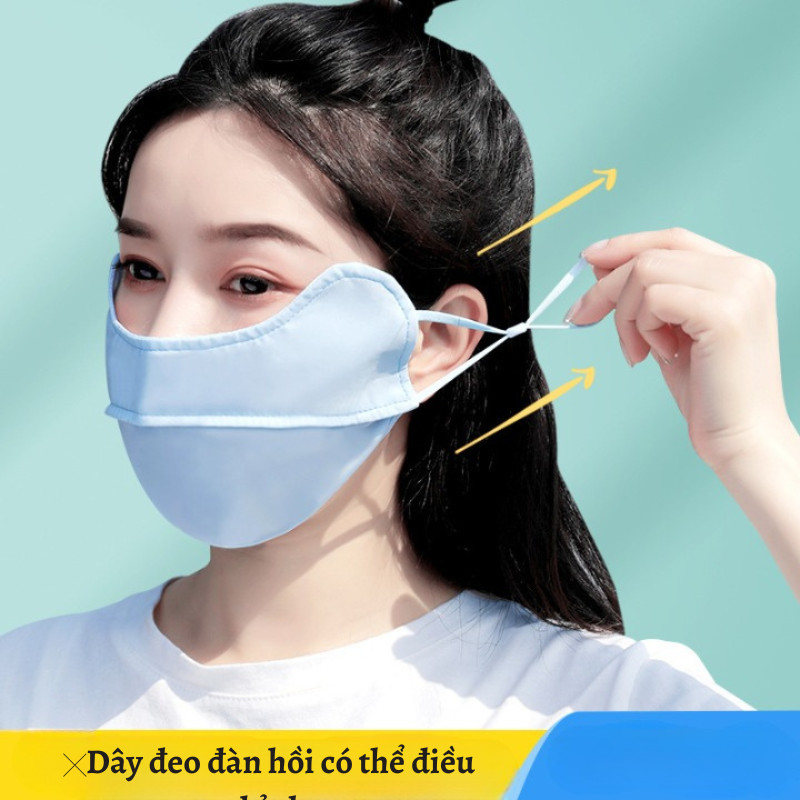 Khẩu trang chống nắng chống tia UV chất lụa băng mềm mịn mát thông thoáng GEPO