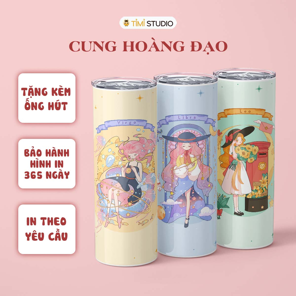 Bình Nước Giữ Nhiệt Hình Cung Hoàng Đạo - Ly Giữ Nhiệt Hình Cung Hoàng Đạo - Cốc Giữ Nhiệt Hình Cung Hoàng Đạo
