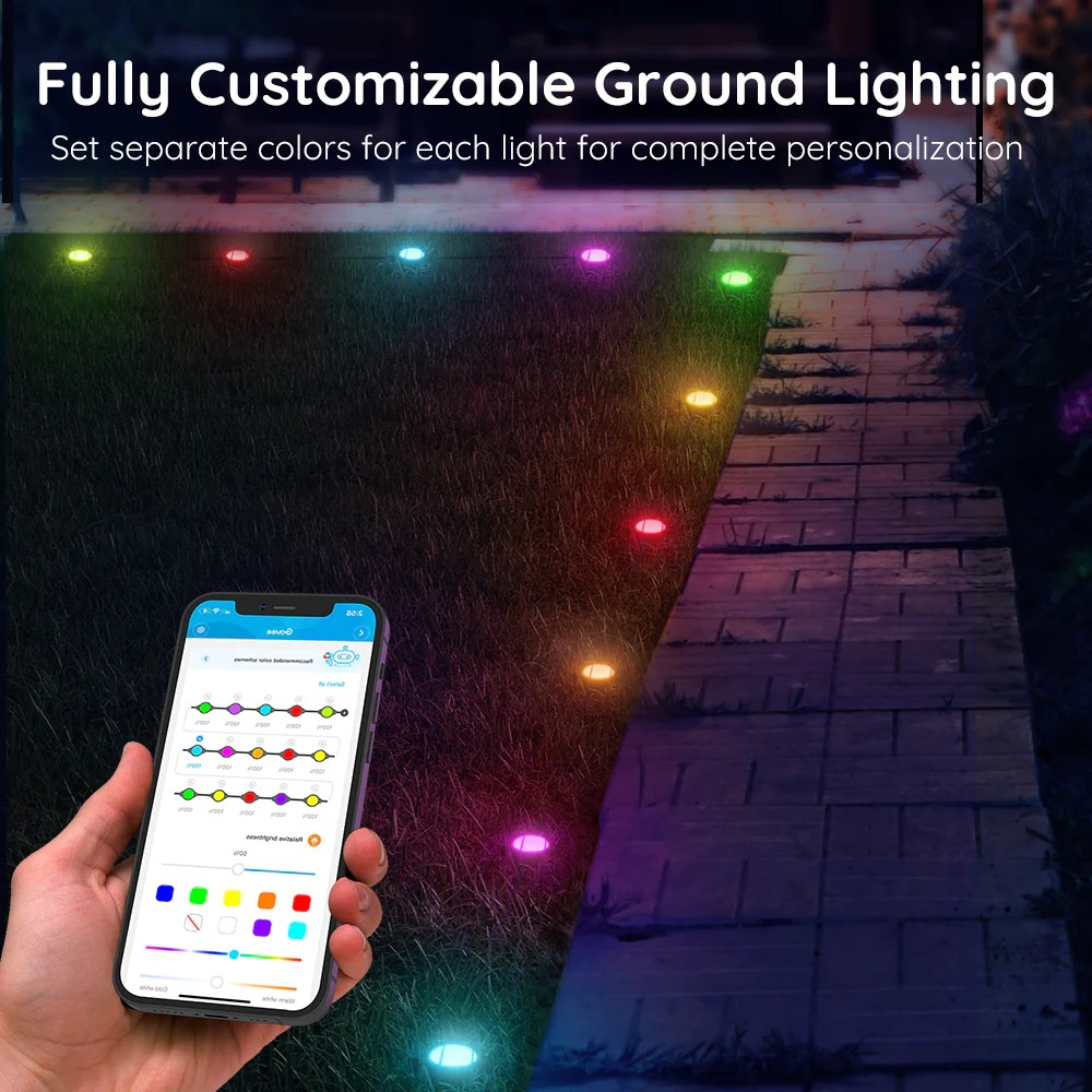 Đèn trang trí ngoài trời Govee RGBIC Wi-Fi + Bluetooth Outdoor Ground Lights H7050 | Kết nối Wifi + Bluetooth thông minh