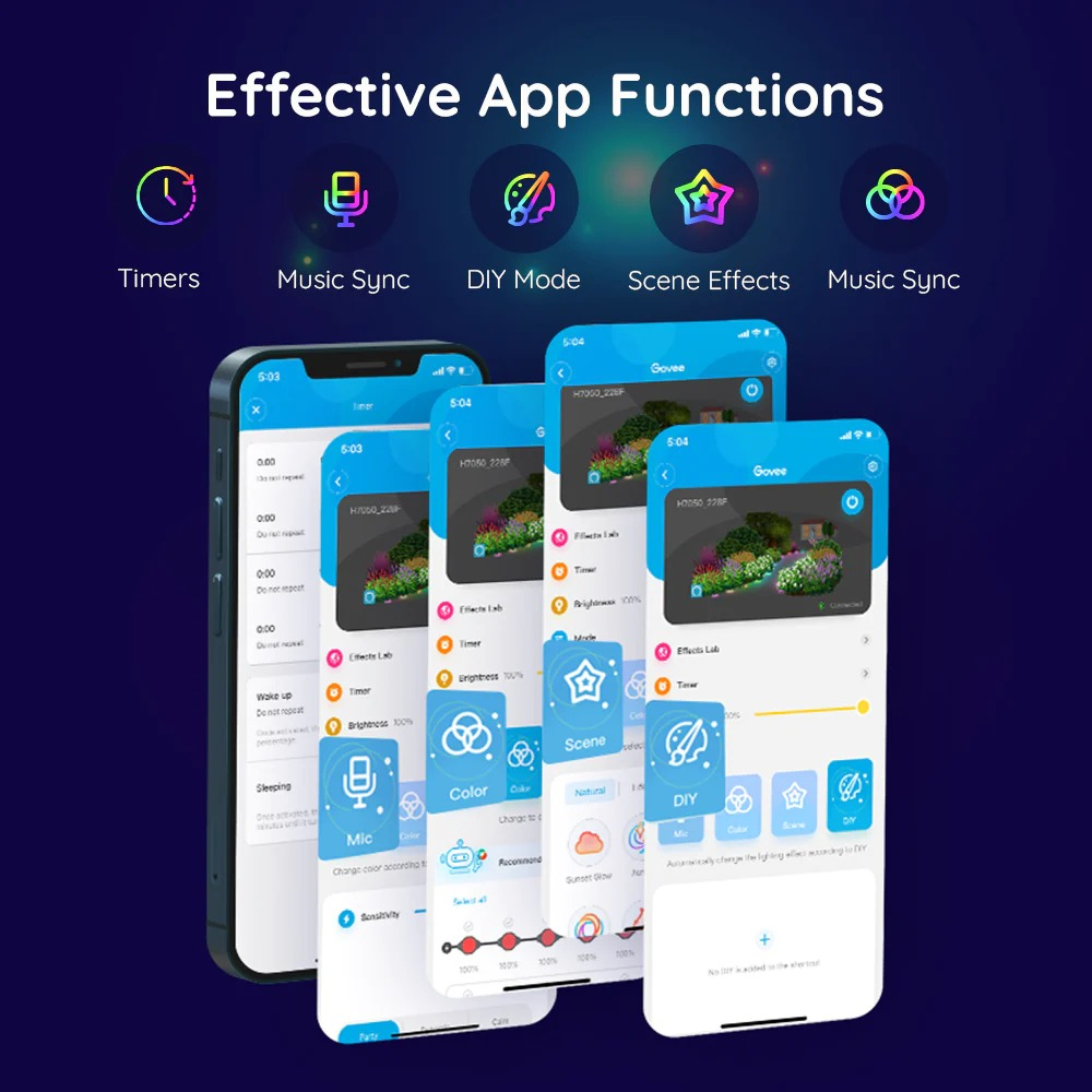 Đèn trang trí ngoài trời Govee RGBIC Wi-Fi + Bluetooth Outdoor Ground Lights H7050 | Kết nối Wifi + Bluetooth thông minh