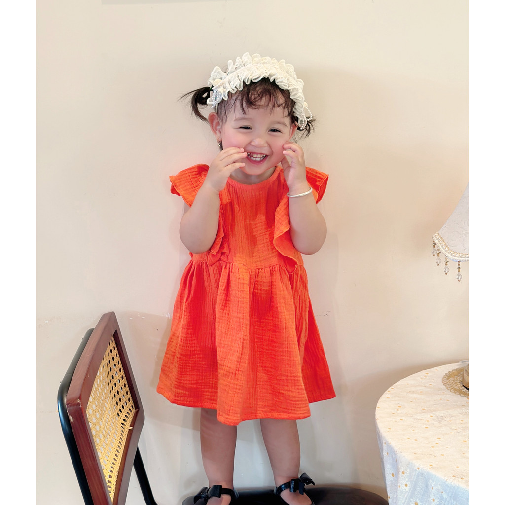 Đầm Váy Cho Bé Gái Chất Muslin Hoa Nhí Xinh Xắn Mềm Mát - ANTONELLA DRESS - DRM037, DRM038, DRM039 - SAOLA KIDS CLOTHING