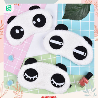Miếng bịt mắt hình gấu trúc bằng vải bông bịt mắt thư giãn lh596
