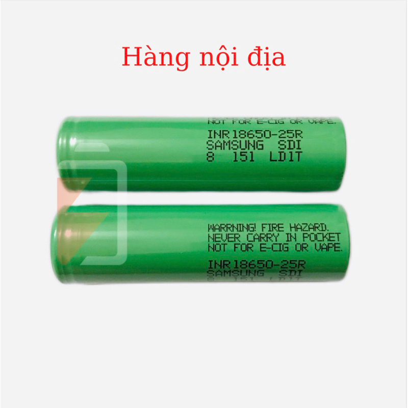 Pin sạc xả cao Samsung 25R 2500mAh mới 100% Miễn phí giao hàng khu vực Tp.HCM