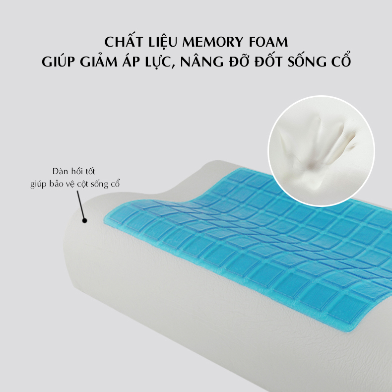 Gối cao su non chống thoái hóa cột sống lượn sóng đỡ cổ gai gáy, giảm ngáy Kagoo phân phối