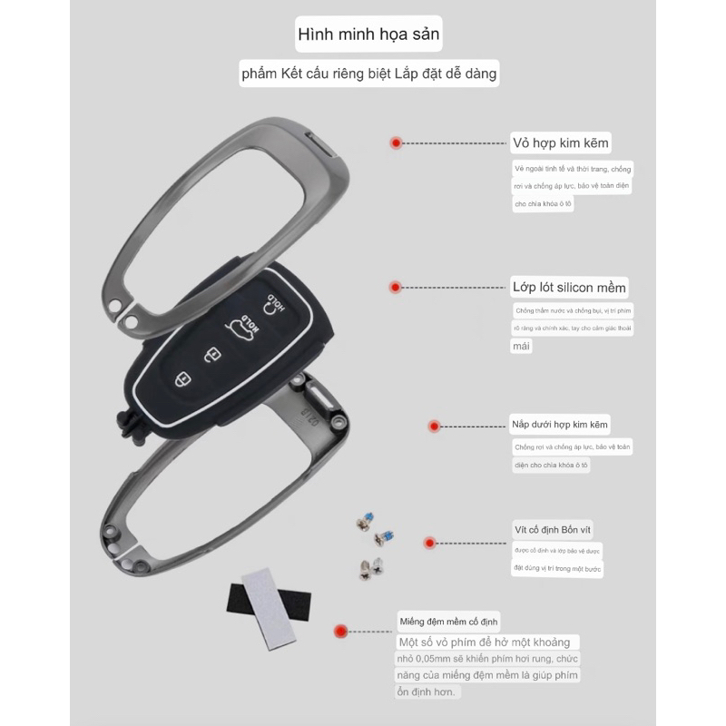 MÓC KHOÁ -  ỐP KHOÁ HUYNDAI TUCSON - SANTAFE 2023