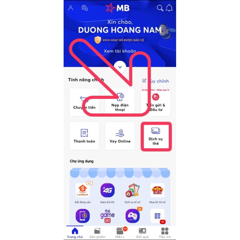 MBBank thẻ eVIPcare Hi VISA Collection 2in1 ATM