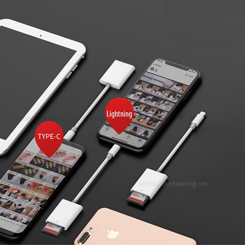 Đầu đọc thẻ SD, micro SD cho điện thoại OTG