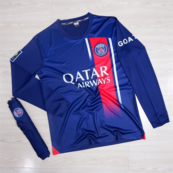 Bộ quần áo đá banh PSG Sân nhà Tay dài JP update mới nhất 2024