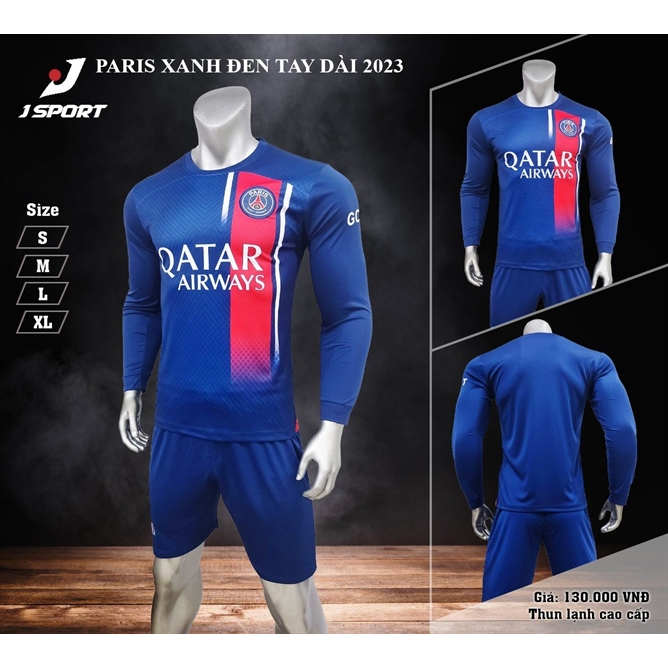 Bộ quần áo đá banh PSG Sân nhà Tay dài JP update mới nhất 2024