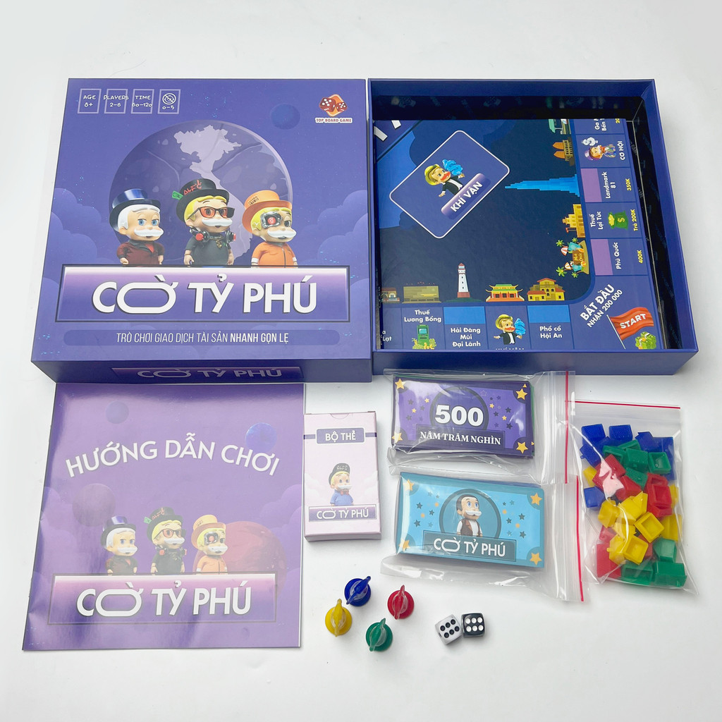 Cờ tỷ phú Top boardgame 2023 monopoly Tiếng việt cao cấp