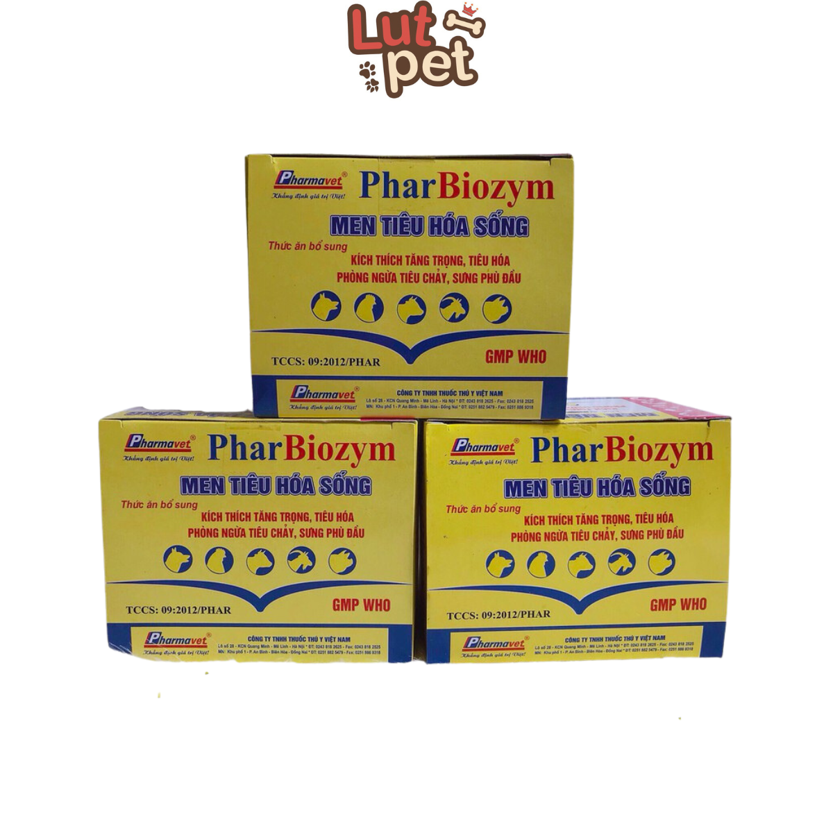 Men tiêu hóa chó mèo Pharbiozym - gia súc - gia cầm - LUTPET