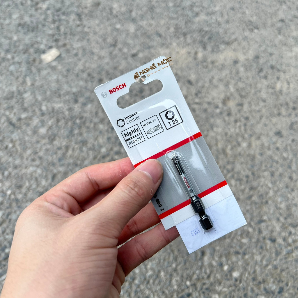 Đầu vặn vít T10. T15, T20, T25, T30 Bosch Power Bit 1 đầu ( chuôi lục giác)