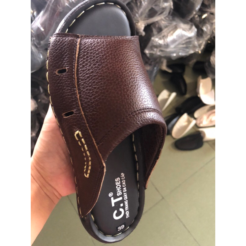 Dép da nam giá tốt da bò 100% phong cách , hàng có bảo hành DD050