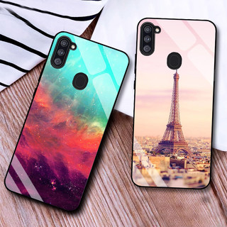 Ốp lưng samsung a11, m11 lưng kính cường lực sang trọng, sáng bóng