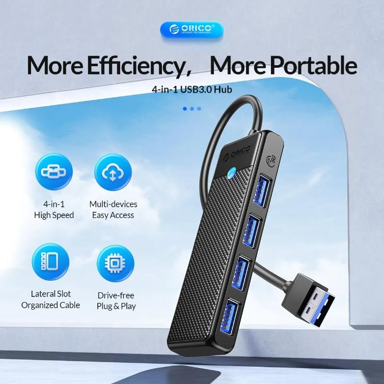 Bộ chia USB 4 cổng ORICO USB 4 IN 1 USB 3.0 HUB