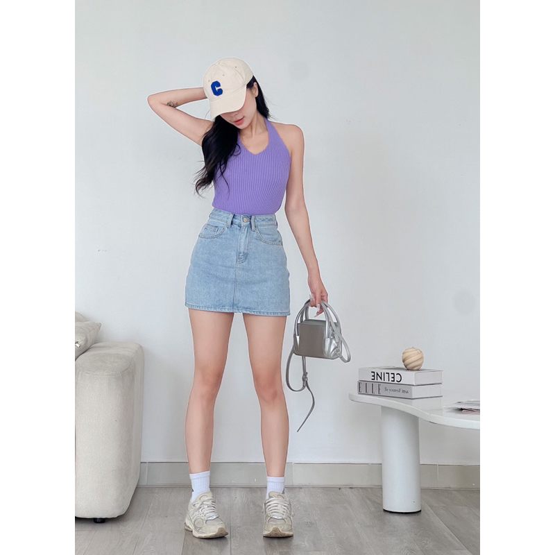 Chân váy jeans cotton