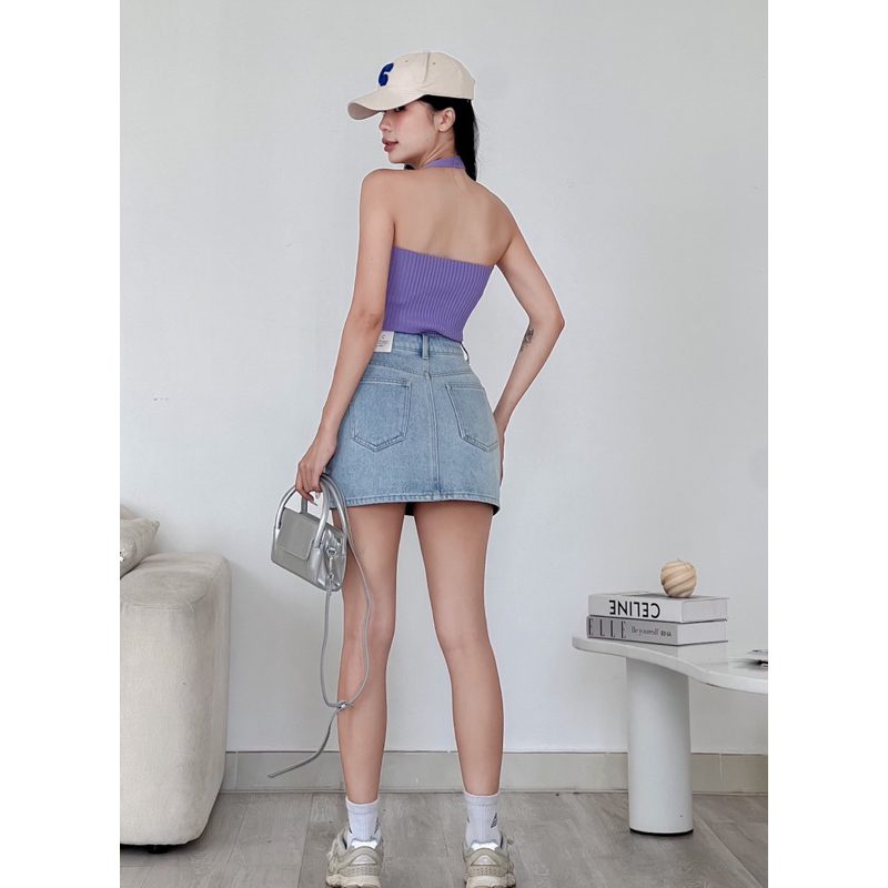 Chân váy jeans cotton