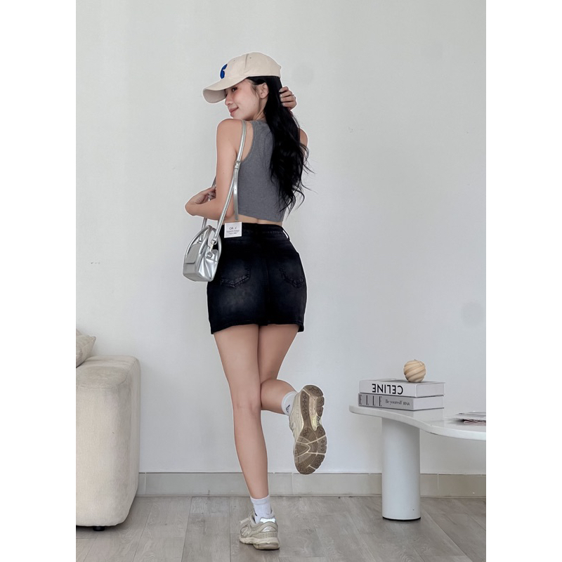 Chân váy jeans cotton