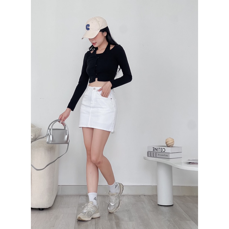 Chân váy jeans cotton