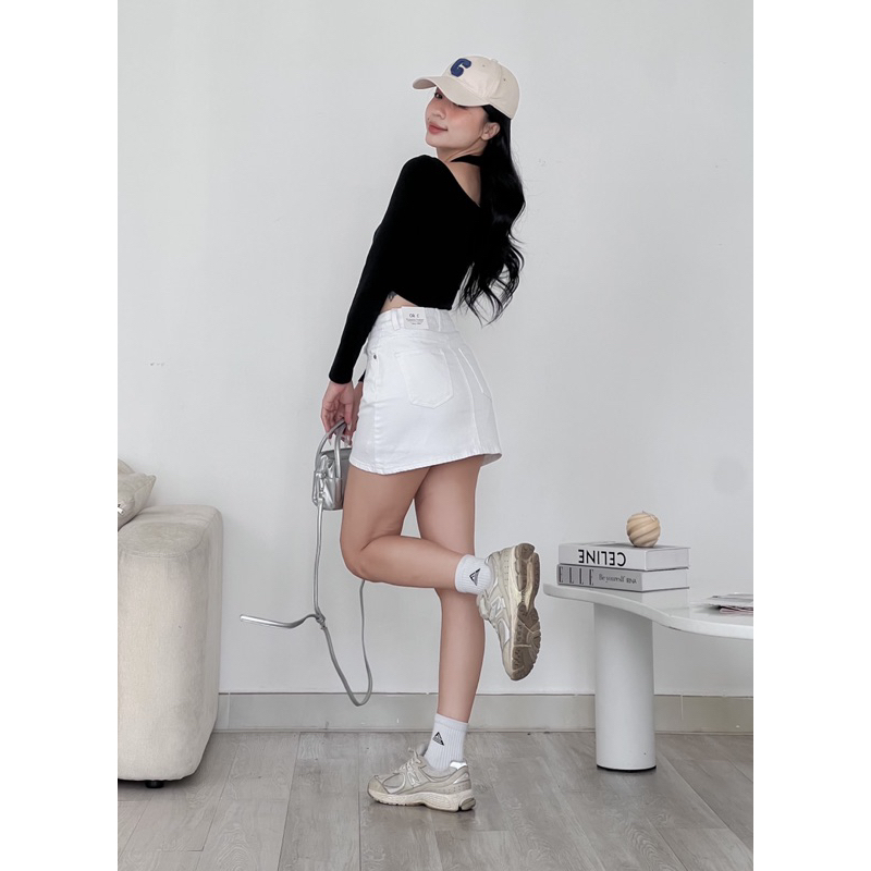 Chân váy jeans cotton