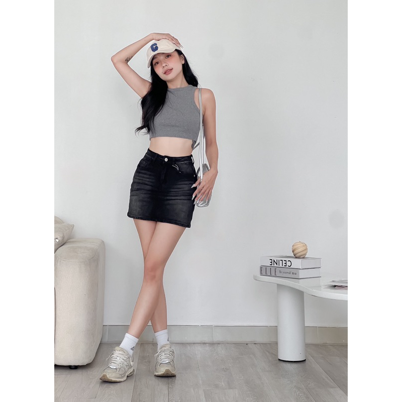 Chân váy jeans cotton