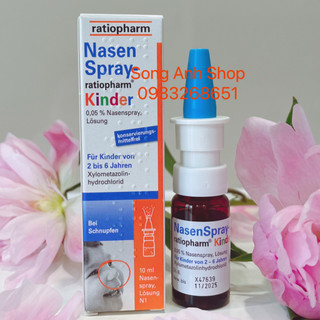 Sản phẩm Xịt mũi cho trẻ 2- 6 tuổi, làm hết chảy nước mũi và v i ê m xoang ratiopharm