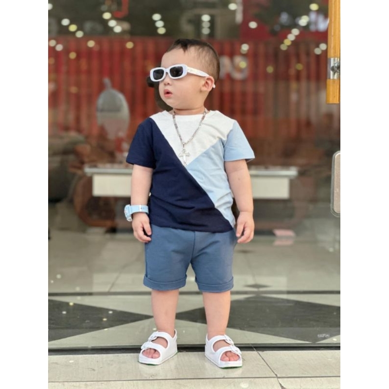 SET BỘ ÁO PHỐI QUẦN THÔ CHO BÉ TRAI