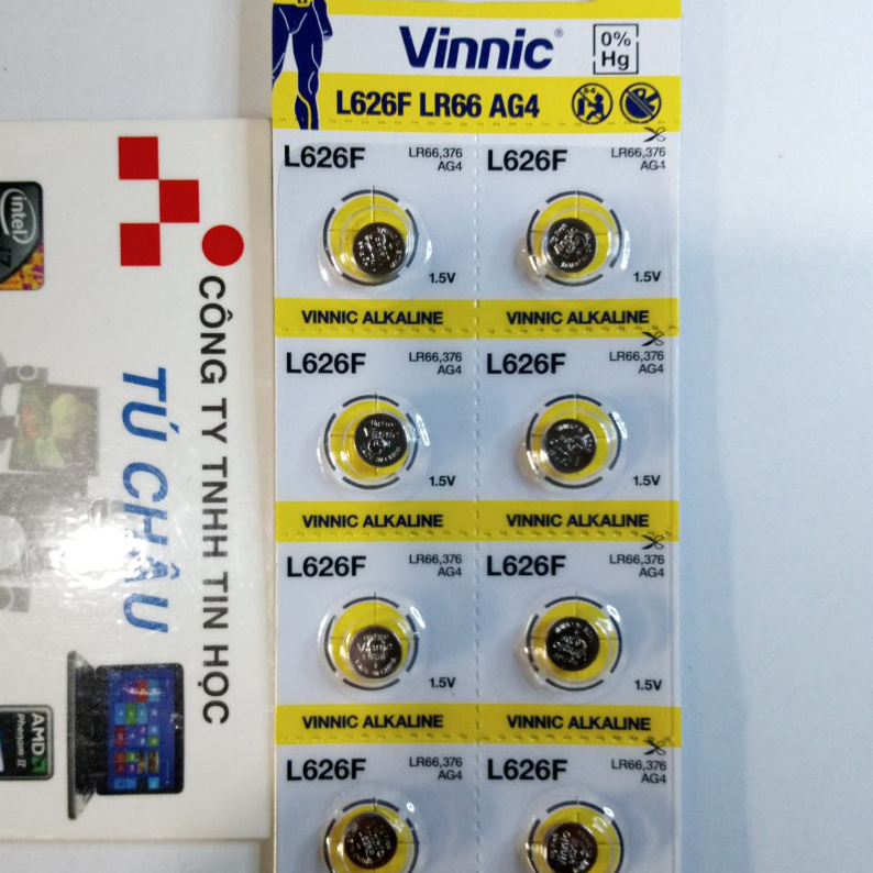 Pin Alkaline L626F, LR66, 376, AG4, SR66, 377, SG4, 377A, GP177, SR262 - 1.5V: VINNIC