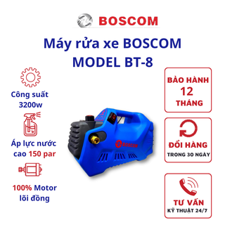 Máy rửa xe, máy rửa xe áp lực cao boscom bt8 | tặng bình xịt tuyết | máy rửa xe cao áp lõi đồng |bảo hành 12 tháng