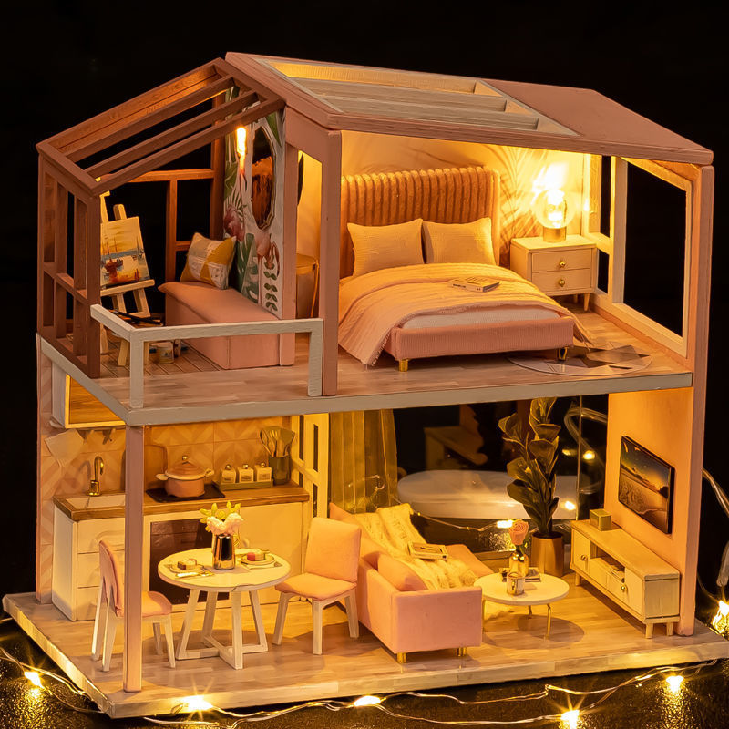 Combo nhà búp bê tự làm mô hình DIY dollhouse QL-003