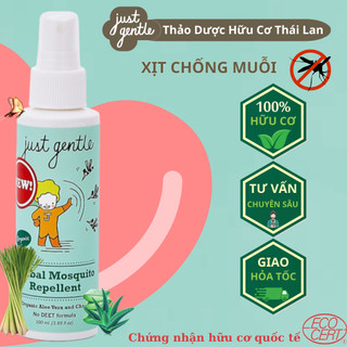 Xịt Chống Muỗi Cắn  Cho Trẻ Em Thảo Dược Hữu Cơ JustGentle