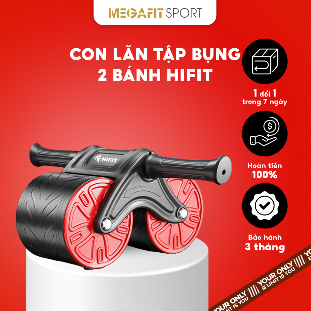 Con Lăn Tập Bụng 2 Bánh HIFIT Có Trợ Lực Hỗ Trợ Người Mới Bắt Đầu Tặng Kèm Miếng Lót