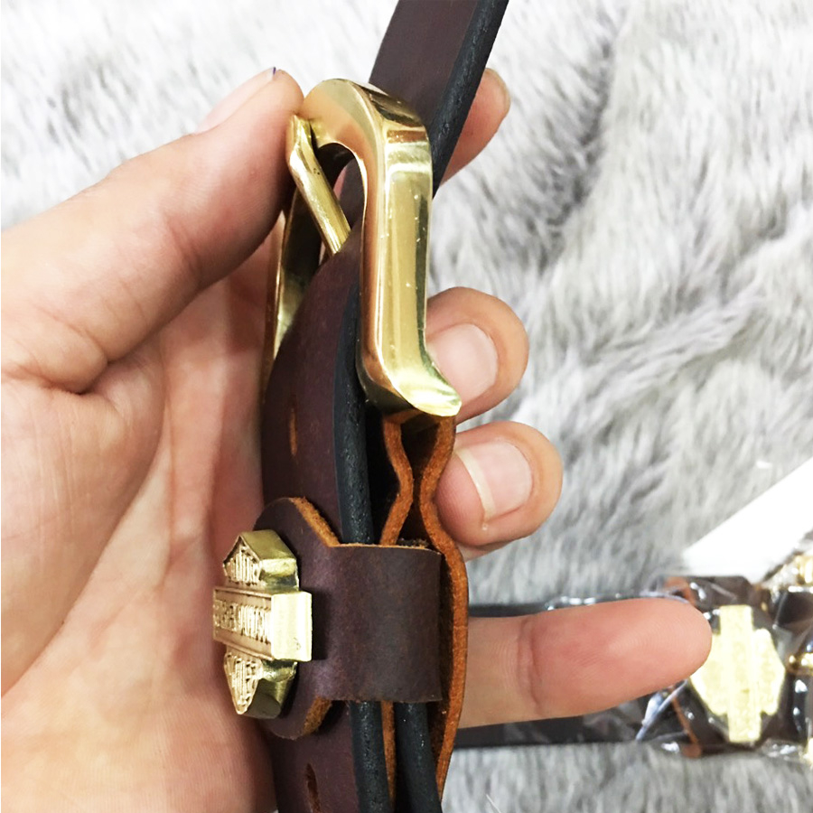 Bảo hành 2 năm Thắt lưng nam da bò sáp nguyên tấm, mặt khóa đồng đúc thật tặng kèm đinh đục lỗ