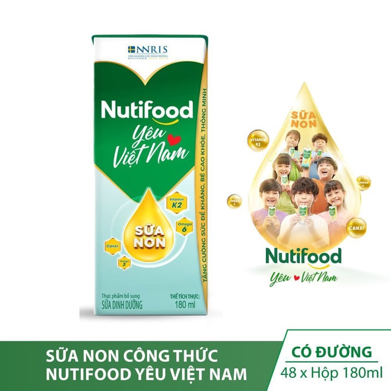 Thùng 48 hộp sữa non Tôi yêu Việt Nam 180mlh
