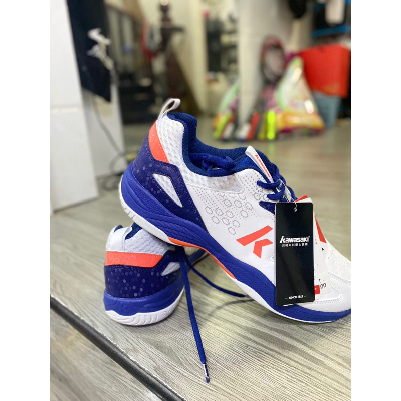 Giày Cầu Lông Kawasaki 3307 - Trắng Xanh Chính Hãng