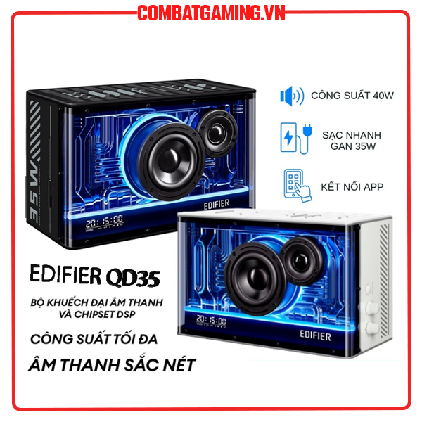 Loa EDIFIER QD35 - Âm Thanh Sạch Bluetooth V5.3 Black/White