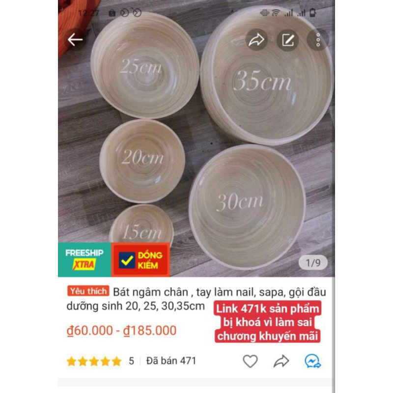 Bát ngâm tay chân làm nail , gội đầu dưỡng sinh, spa 10.15.20.25.30.35cm