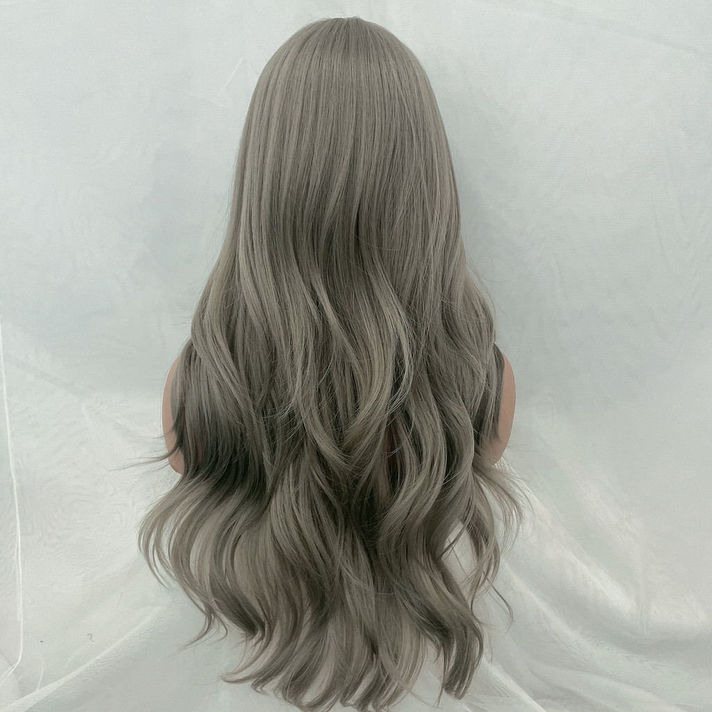 Bộ tóc giả nữ Hàn Quốc nguyên đầu màu khói , nâu + tặng kèm lưới ONLINE_SHOPPING_1102