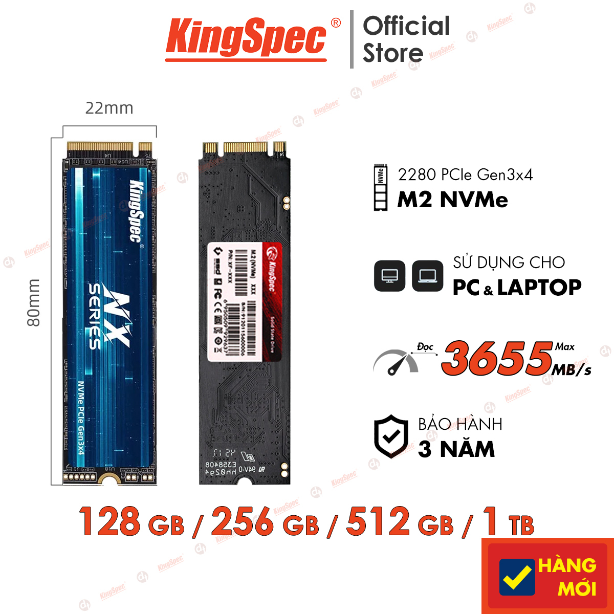 Ổ cứng SSD KingSpec M2 NVMe , cho PC Laptop | NX - Hàng Chính Hãng