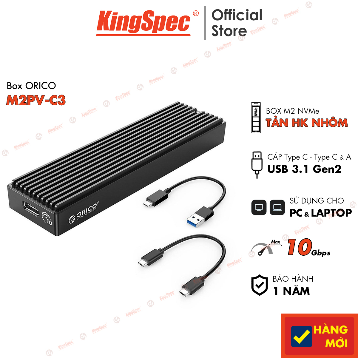 Hộp đựng Box Orico cho ổ cứng M2 NVMe / M2 SATA | M2PV-C3 , M2PF-C3 - Hàng Chính Hãng