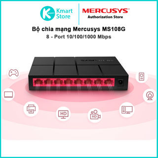 Bộ chia mạng Mercusys 5 port MS105G / 8 port MS108G gigabit 10/100/1000 Mbps | Gắn và sử dụng | Bảo hành 24 tháng