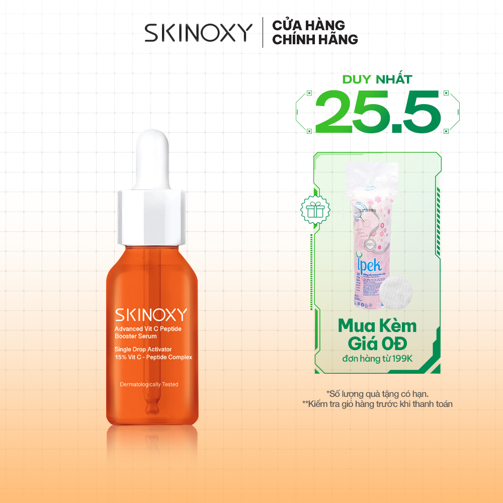 TINH CHẤT DƯỠNG DA SÁNG DA VÀ MỜ THÂM SKINOXY ADVANCED VIT C PEPTIDE BOOSTER SERUM – 9ml