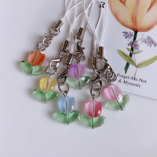 Keyring, móc khoá handmade hình hoa Tulip🌷nhiều màu sắc