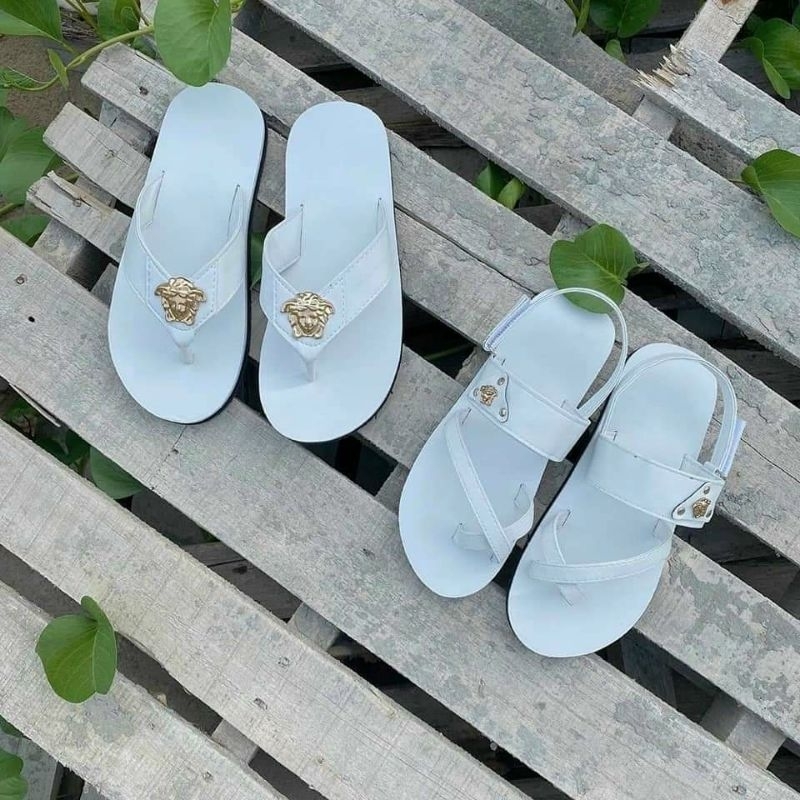 Dép sandal nam nữ full trắng sp78