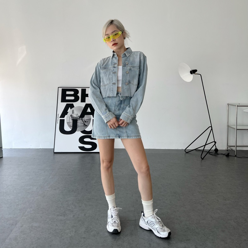 KJ2302 khoác jean crop