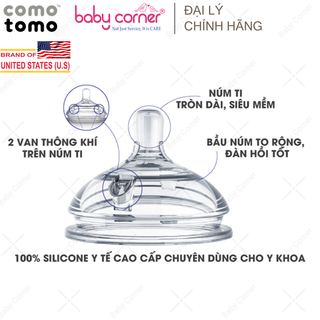 [Có Tách Lẻ] Núm Ti Thay Thế Bình Sữa Silicone Comotomo Cho Bé