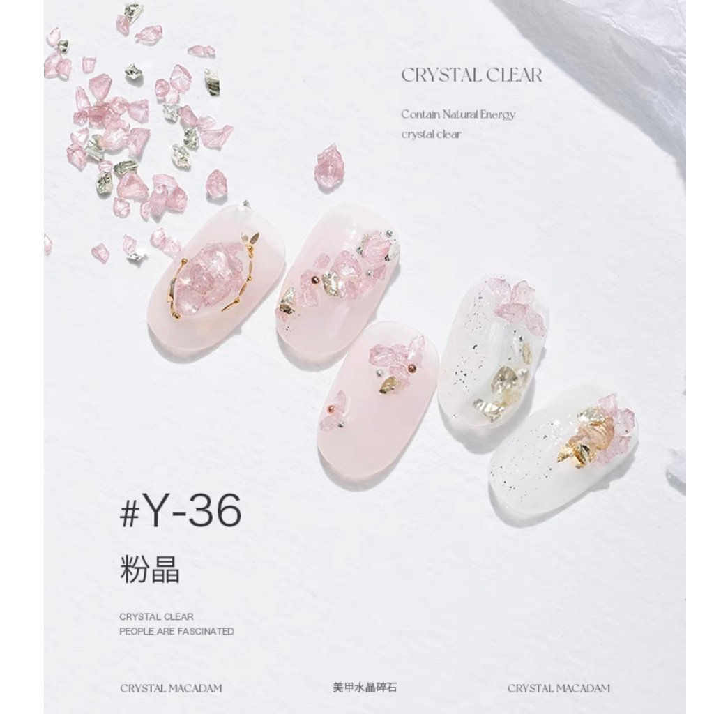 Sỏi thạch anh đính design vân đá nail